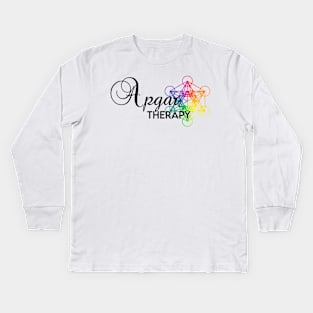 Apgar Therapy RAINBOW & BLK Kids Long Sleeve T-Shirt